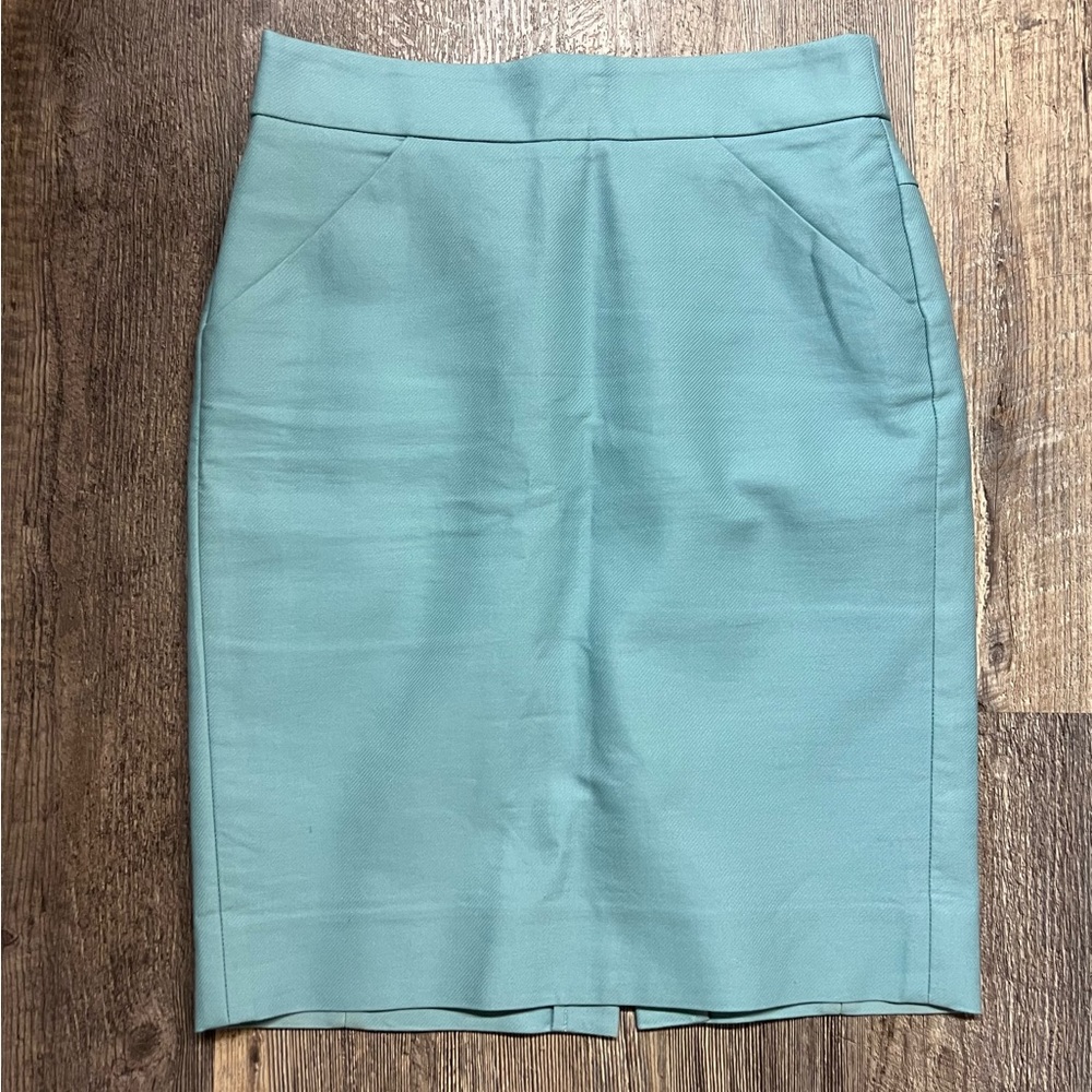 J Crew Blue "The Pencil Skirt" Size O